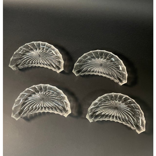 Baccarat Vintage Crystal Centerpiece attributed to Baccarat, 1940s, Set of 4 For Sale - Image 4 of 9