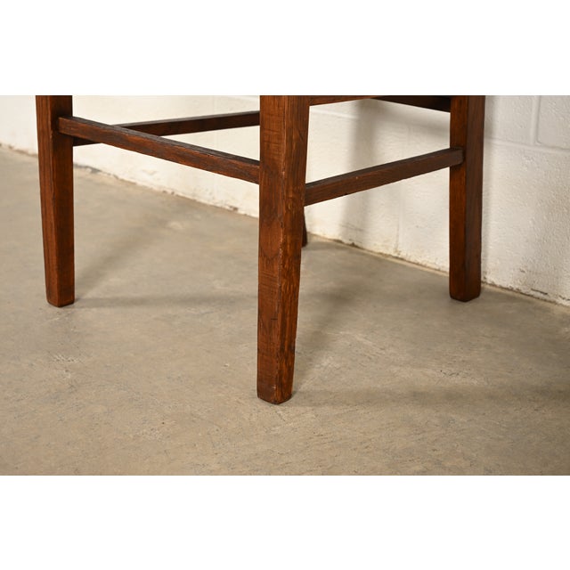 Limbert Style Antique Mission Oak Arts & Crafts Side Chairs or Dining Chairs, Pair For Sale - Image 11 of 14