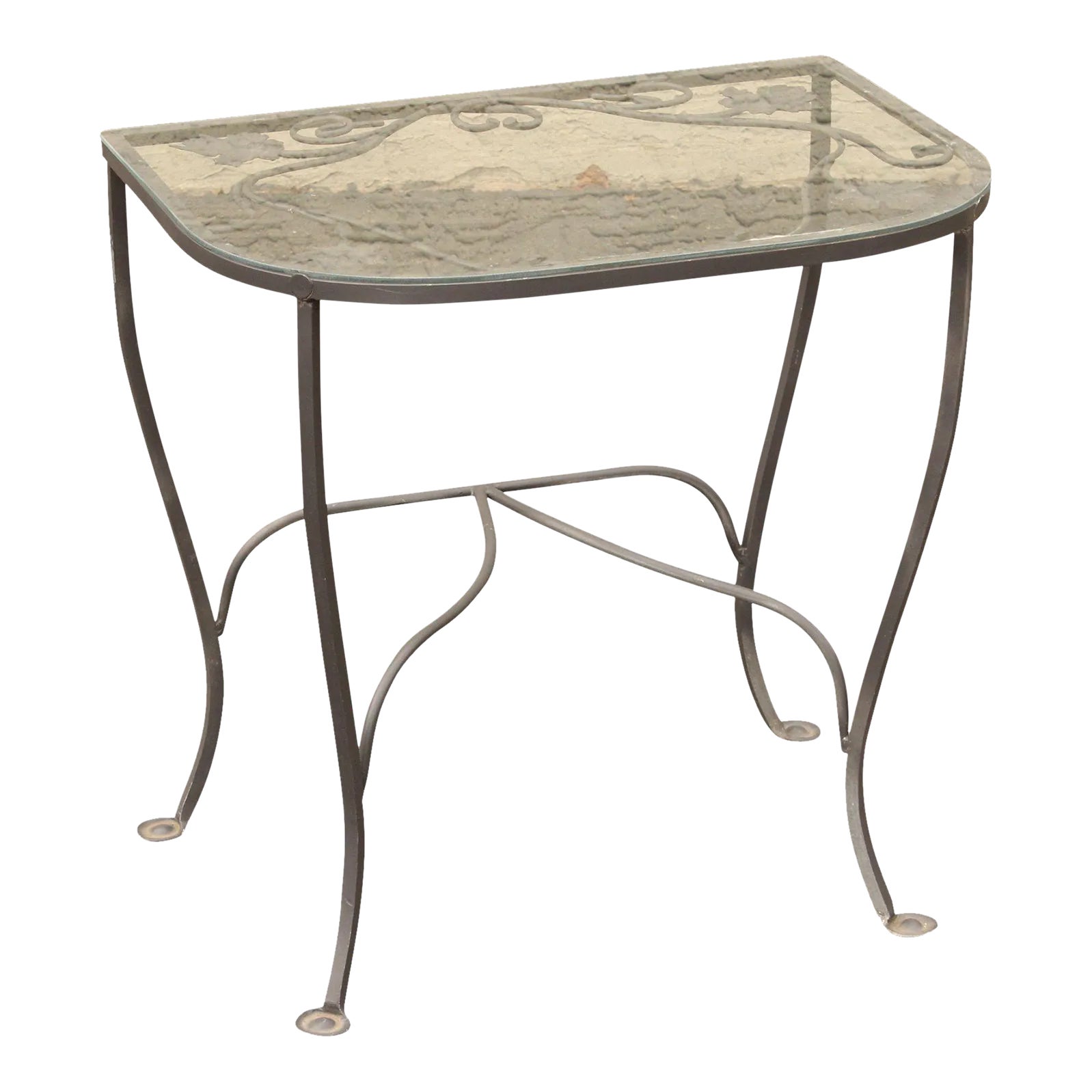 Vintage Wrought Iron GlassTop Outdoor Patio Console Side Table Chairish