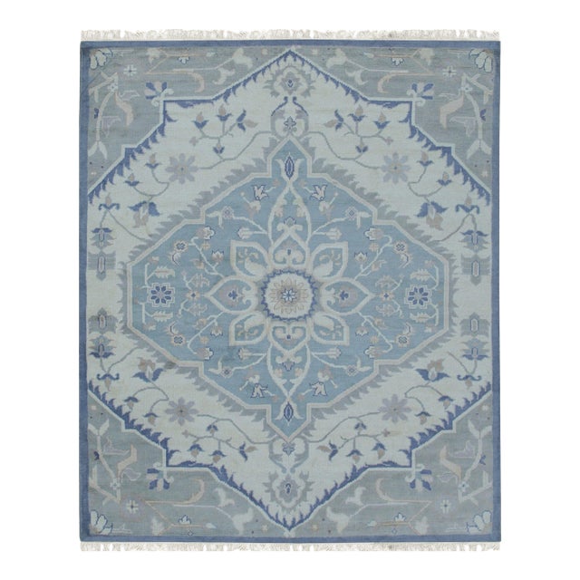 6x9 Soft Color Persian Heriz Tribal Design Stylish Trendy Hand Knotted Wool Rug For Sale