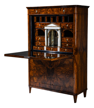 Biedermeier Secretary in Walnut, Austria, 1830s