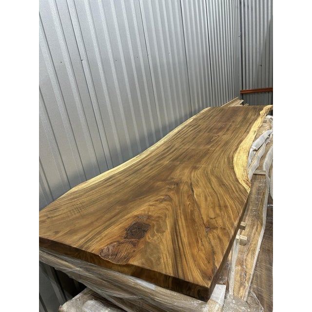 Live Edge Single-Slab Monkeypod Conference Table, 10 Ft, 44 in Wide For Sale - Image 4 of 4