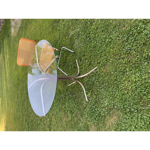 Chrome and Glass round Dining Table