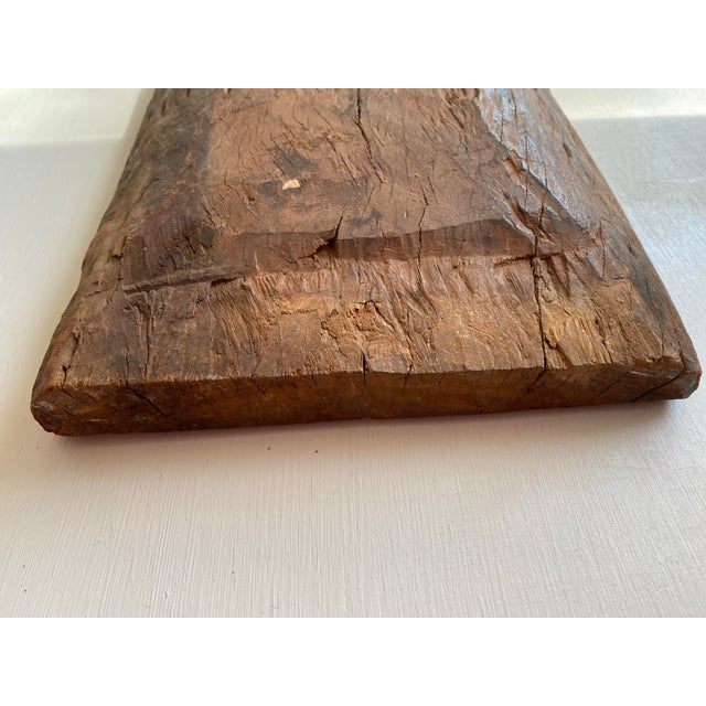 Mid-Century Collected South Indian Teak Architectural Door Lintel Relief Panel – 30" For Sale - Image 15 of 16