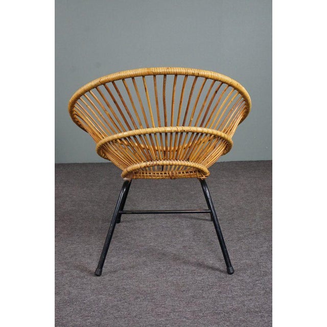 Dutch Rattan Lounge Chair, 1960s For Sale - Image 4 of 9