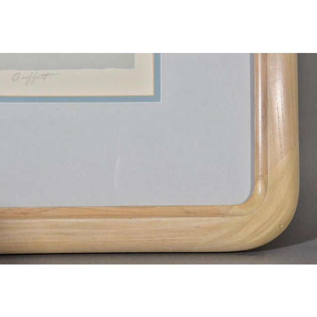 Vintage 1980s William Buffett Hand-Signed Serigraph "Houses by the Sea" – Limited Edition 35/375 in Original Rounded Oak Waterfall Frame For Sale In New York - Image 6 of 7