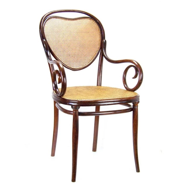 A rare very early model Nr. 3 manufactured in Austria by the Gebrüder Thonet Company. Marked with paper label and stamp,...