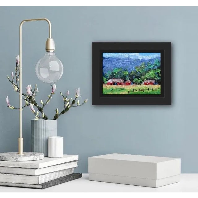 Contemporary "Reno Nevada Farm" Contemporary Impressionist Style Landscape Oil Painting For Sale - Image 3 of 12