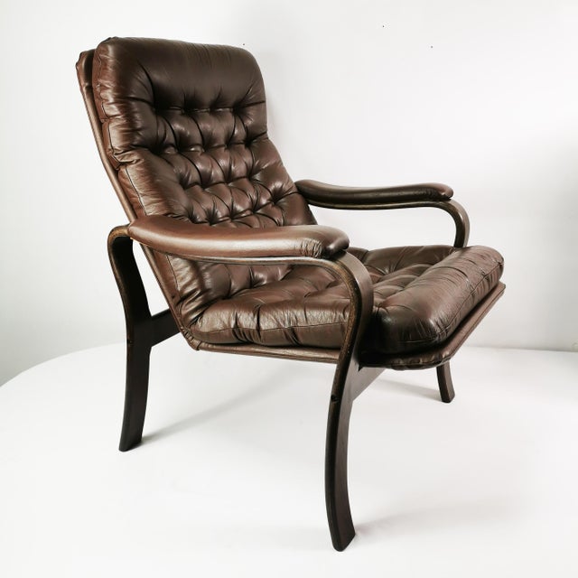 Mid-Century Modren Leather Chair, Denmark, 1970s For Sale - Image 13 of 13