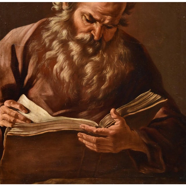 Giovanni Battista Beinaschi, Portrait of the Philosopher Heraclitus, 1670, Oil on Canvas For Sale - Image 4 of 13