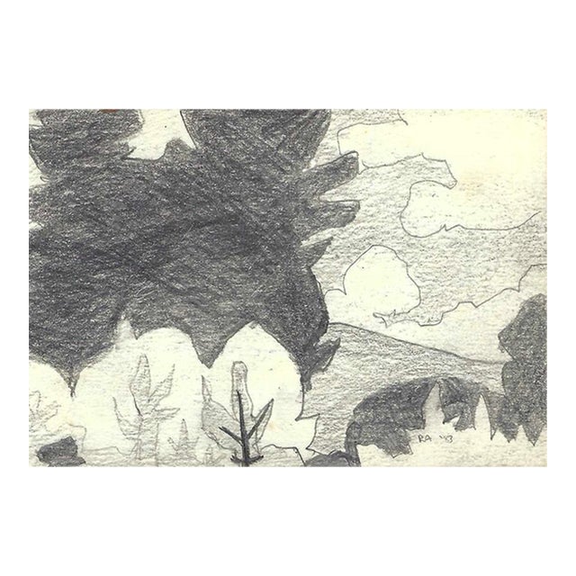1983 Robbert Angeloch Modern Landscape Drawing For Sale