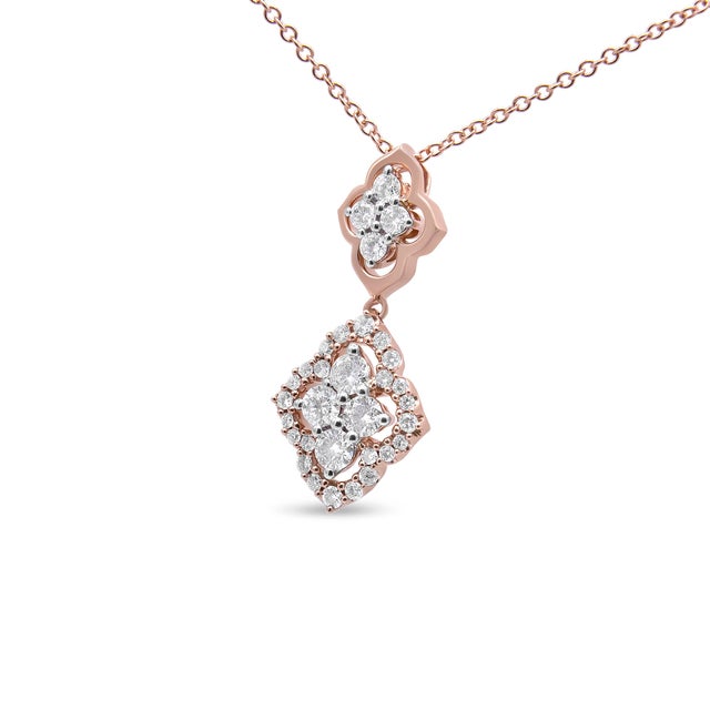 Accent your outfits with this exquisite diamond pendant necklace. This geometrically-inspired pendant features two unique...