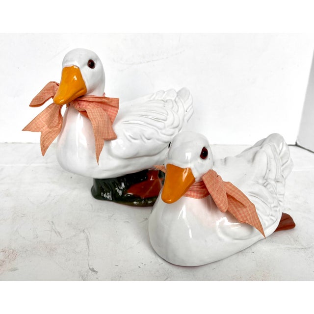 1980s Glazed Terra Cotta Ducks by Earth Needs Ltd. - A Pair For Sale In Dallas - Image 6 of 14