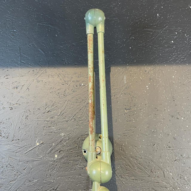 Vintage Jielde 2-Arm Wall Light in Green from Jean-Louis Domecq, 1950s For Sale - Image 7 of 8