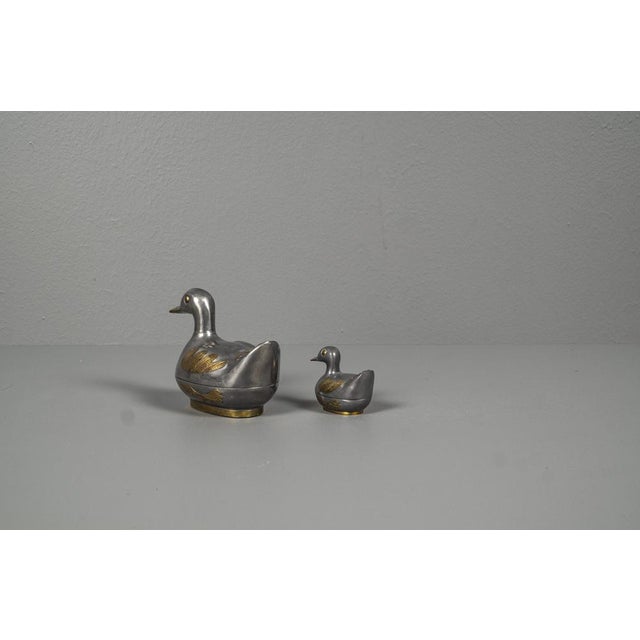 Ducks in Tin and Brass as Bowl with Lid, 1960s, Set of 2 For Sale - Image 10 of 13