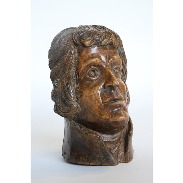 Vintage hand-carved wood head. Presidential pose - somewhat reminiscent of Andrew Jackson. Artist unknown. Striking...