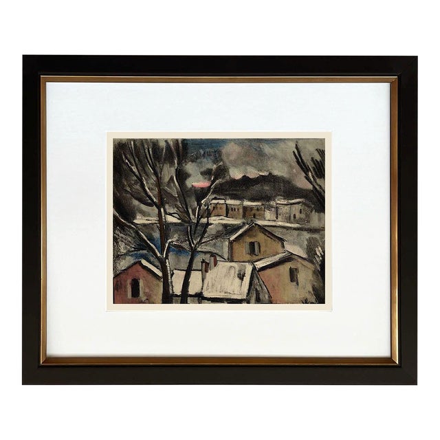 Vlaminck Lithograph 16 Winter Landscape 1958 Framed For Sale