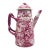 Late 20th Century Maximalist Pink Chinoiserie Lidded Coffee Pot, Fine Crackle Glaze Porcelain 11.75" For Sale