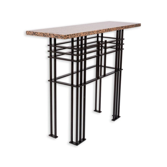 Late 20th Century Vintage Marble & Bronze Console Table Attributed to Jean-Michel Wilmotte For Sale - Image 5 of 7
