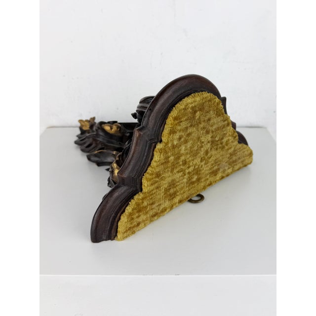 Antique Victorian Rococo Hand-Carved Wooden Wall Shelf with Gilt Accents For Sale - Image 11 of 16