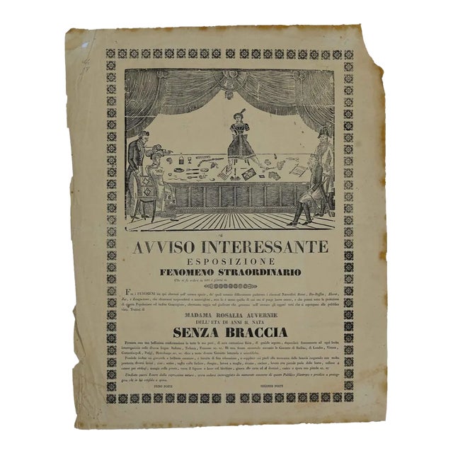 Unknown - Advertising Poster - Woodcut On Paper - 1850s For Sale