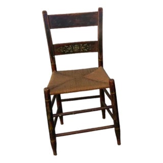 Early 19th-Century Stenciled Hitchcock-Style Side Chair For Sale