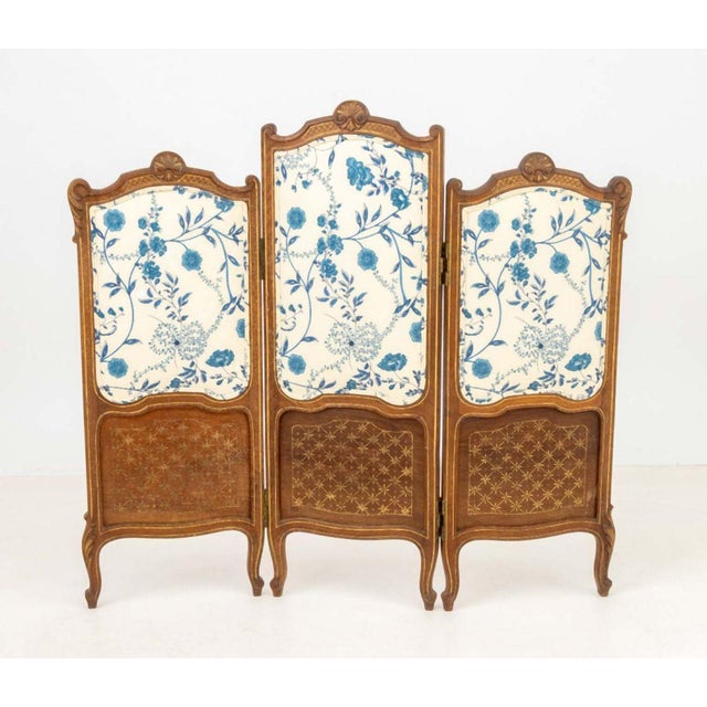 Wood Louis XVI Style Walnut Folding Table Screen For Sale - Image 7 of 7