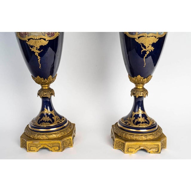 Napoleon III Vases in Sèvres Porcelain, Set of 2 For Sale - Image 8 of 13
