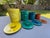 1960s Glazed Ceramic Colorful Pottery Lidded Kitchen Canisters Made in Italy - Set of 4 For Sale - Image 10 of 18