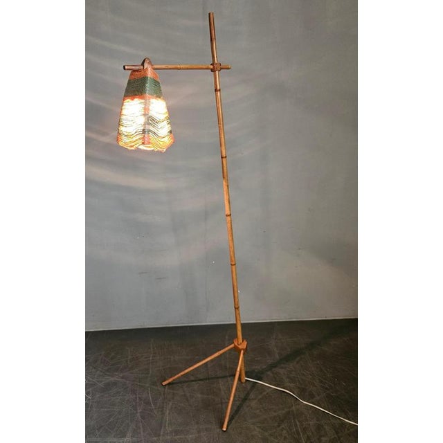 Mid-Century Bamboo and String Floor Lamp, 1960s For Sale - Image 8 of 16
