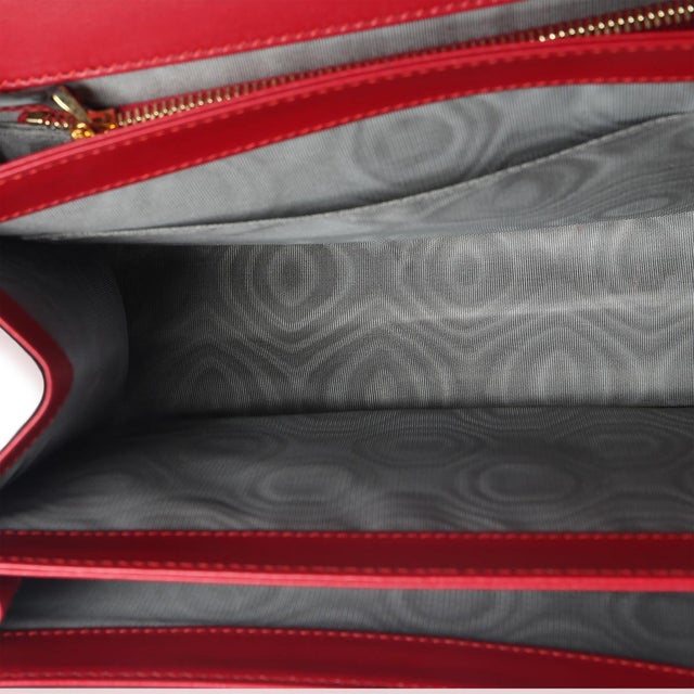 Red Smooth Calfskin Small Zumi Shoulder Flap Bag For Sale - Image 9 of 9