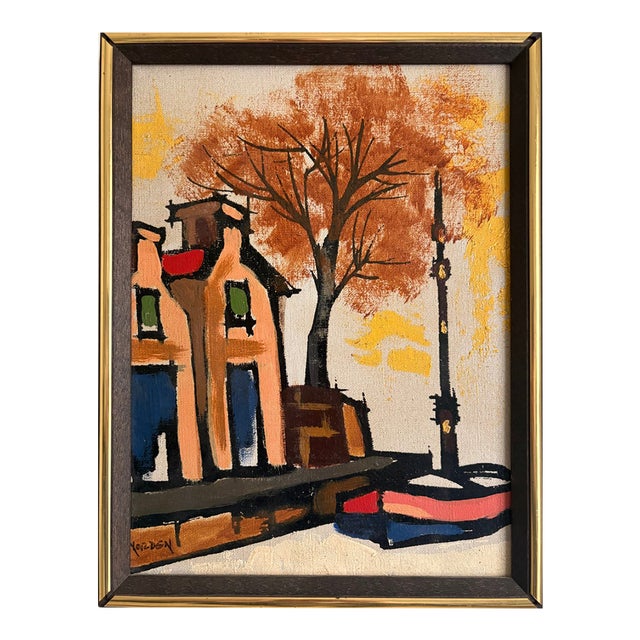 Mid-Century Oil Painting - French Expressioism For Sale