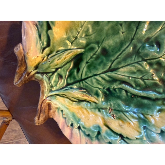 Late 19th Century Antique Etruscan Majolica Leaf Bowl, C 1879-1892 For Sale - Image 5 of 7