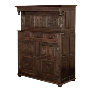 18th Century English Renaissance Two-Tiered Oak Cabinet