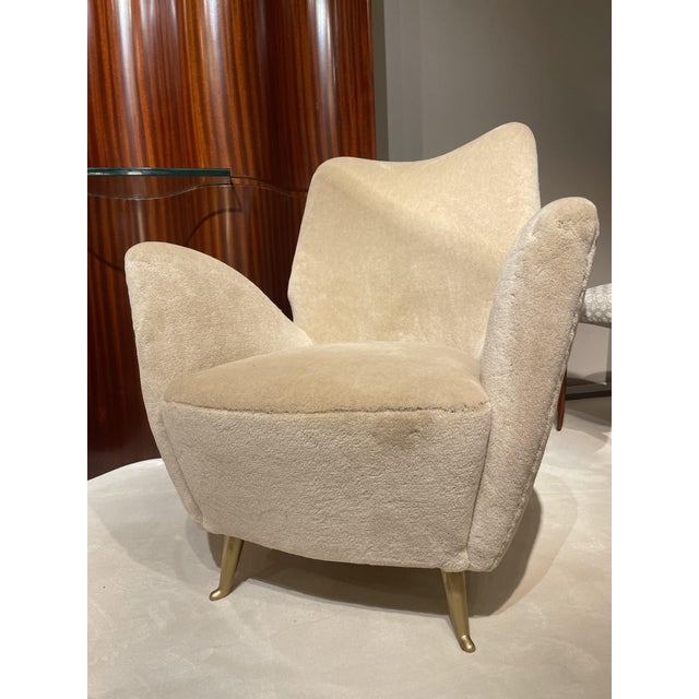 Mohair Velvet Armchairs attributed to Isa Bergamo. 1950s, Set of 2 For Sale - Image 10 of 10