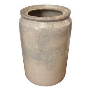 Antique Rustic European Salt-Glazed Stoneware Crock