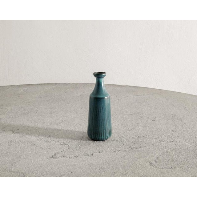 Rare Swedish mid century decorative turquoise vase by Gunnar Nylund for Nymølle in Denmark, 1950s In good original...