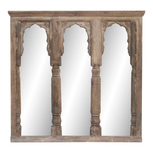 Royal Triple Arched Ancient Haveli Mirror
