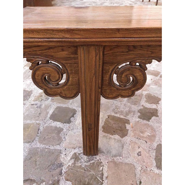 Chinese Bench in Chestnut Wood Built in Interlocking System without Nails, 18th Century For Sale - Image 18 of 18