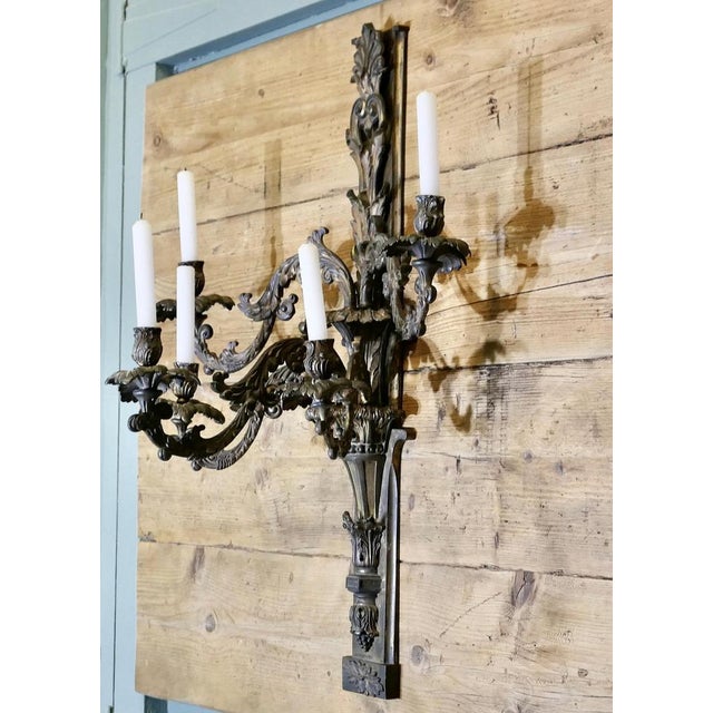 Antique Five-Branch Wall Sconce For Sale - Image 10 of 14