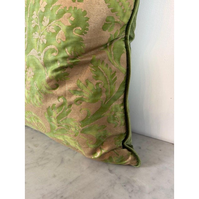 Mariano Fortuny Glicine Patterned Pillows, Moss Green & Gold Damask For Sale - Image 11 of 12