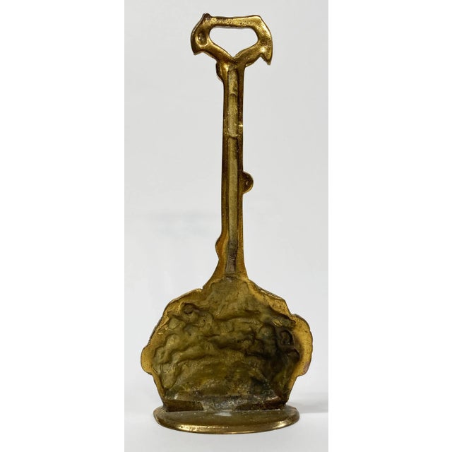 Early 20th Century Antique Flower Basket Motif Cast Brass Doorstop For Sale - Image 5 of 7