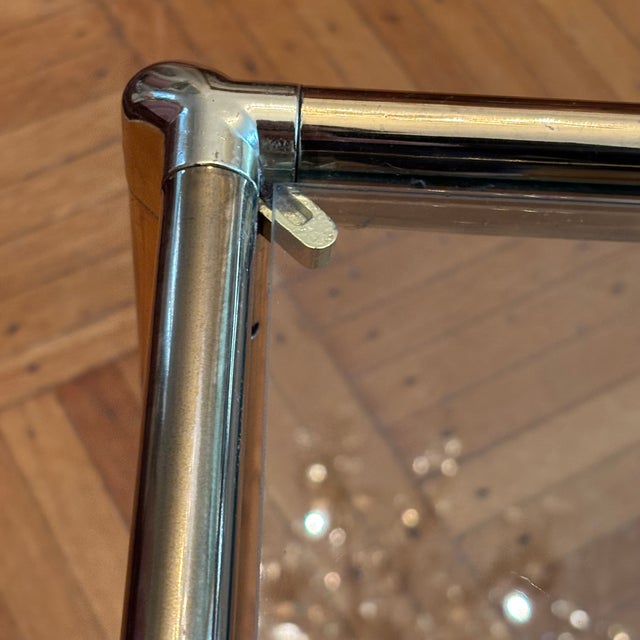 Mid-Century Modern Two-Tier Glass Top Brass Side Table For Sale - Image 15 of 18