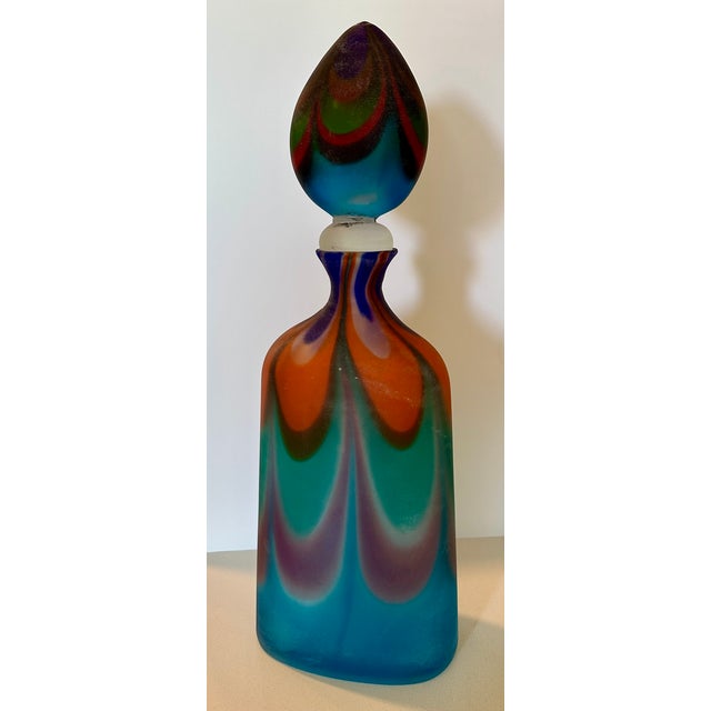 An extraordinary oversize Cenedese Murano art glass perfume bottle or sculptural decanter, hand-blown in Murano and signed...