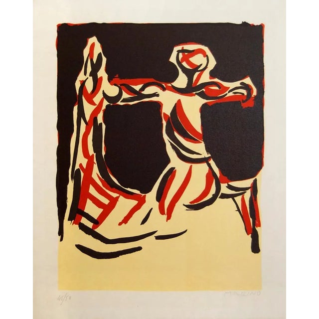 Chevalier - Original Color Lithograph by Marino Marini 1970 For Sale