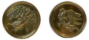 Victorian Brass Wall Plaques, Set of 2