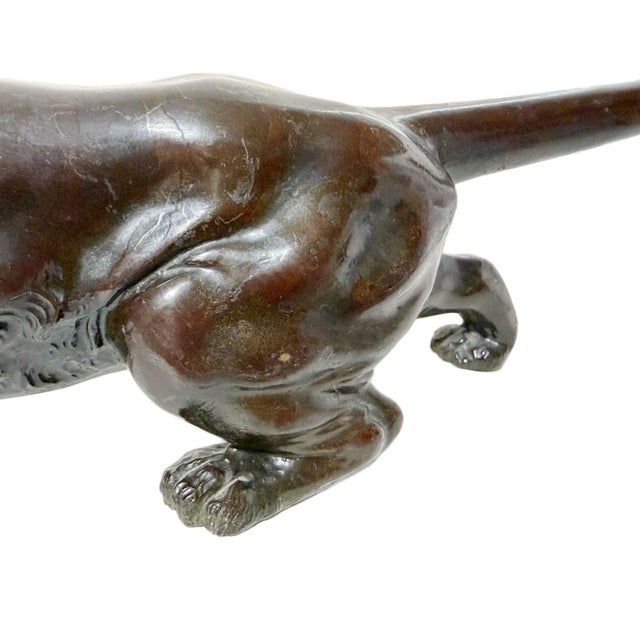 Antique 19th Century Japanese Meiji Okimono Bronze Tiger Sculpture - Signed For Sale - Image 9 of 12