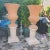 Pair of Large Terracotta Italian Urns "Ref Impruneta " on Carved Jodhpur Sandstone Pedestals For Sale - Image 4 of 13