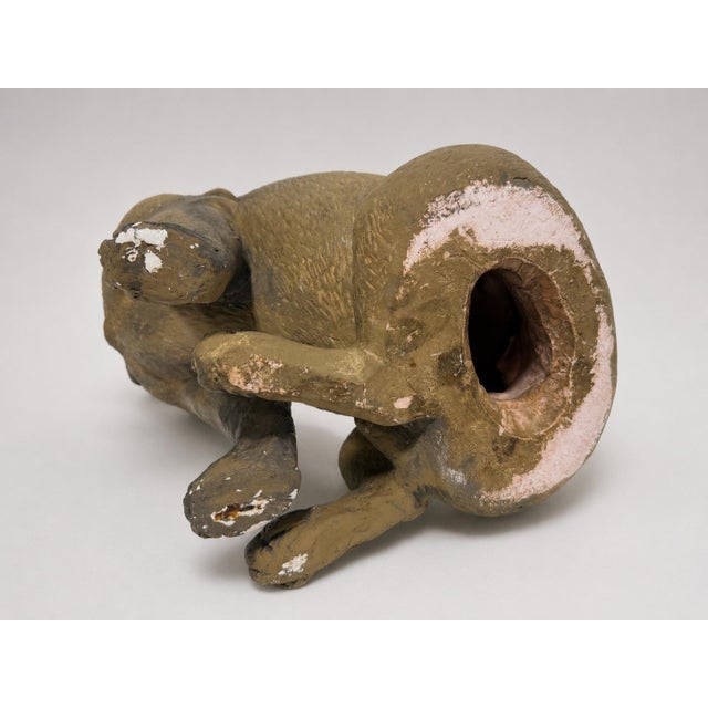 Brown 19th Century, Victorian Polychrome Terracotta Pug Dog With Glass Eyes For Sale - Image 8 of 8