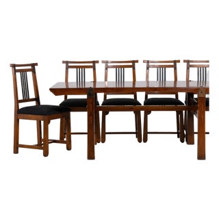19th Century France Black Wood Dining Set For Sale